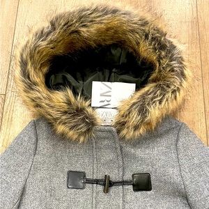 Zara kids grey duffle coat jacket BNWT